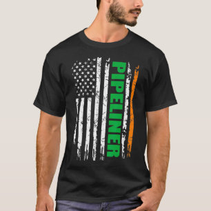 Camiseta Pipeliner USA Flag Irish St Patrick Day Gift
