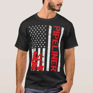 Camiseta Pipeliner Vintage American Flag Pipeline Welder Pr