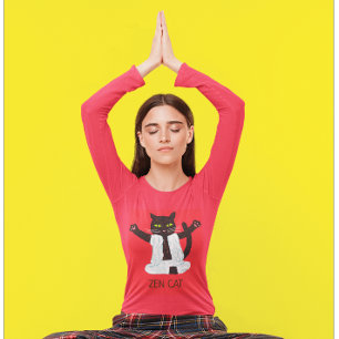 Camiseta Pipilates de meditación de yoga para gatos Zen med