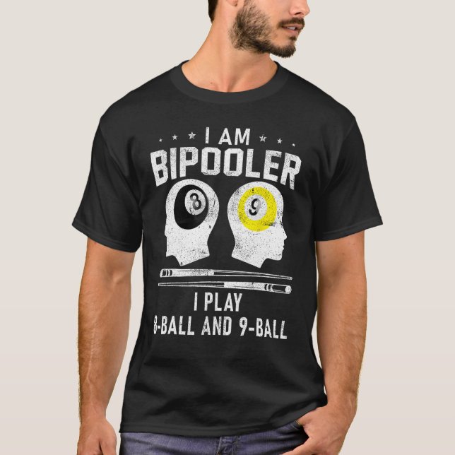 Camiseta Pipooler Pool Player Pool Cool Billiards 8 and 9 B (Anverso)