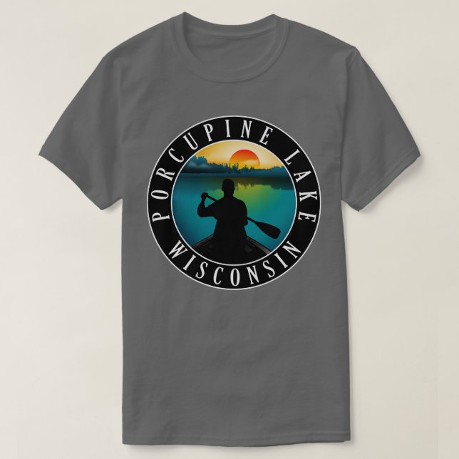 Camiseta Piragüismo en el lago Porcupine Wisconsin (Diseño del anverso)