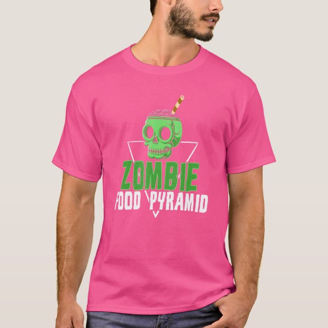 Camiseta Pirámide alimentaria zombi con dietas equilibradas (Anverso)