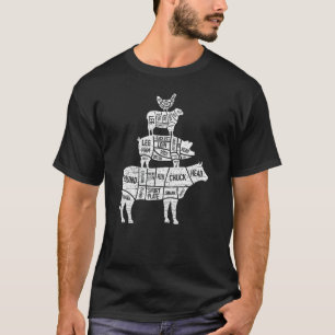 Camiseta Piramide Alimenticia Cortes de Carnicero Carne de