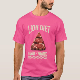 Camiseta Pirámide Alimenticia Dieta de León Carnívoro Cero