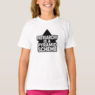Camiseta Pirámide antipatriarcal en blanco y negro