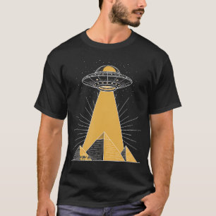 Camiseta Pirámide de Abducción Ovni Haz Alien Sci Fi Ovni