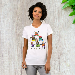 Camiseta Pirámide de Amistad de Niños Coloridos