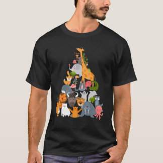 Camiseta Pirámide de Animales de la Excursión al Zoológico