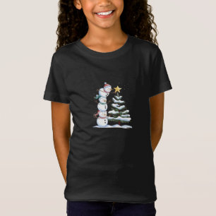 Camiseta "Pirámide de nieve decorando el árbol de Navidad"