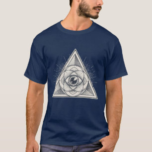 Camiseta Pirámide del Ojo que Todo lo Ve geometría símbolo 
