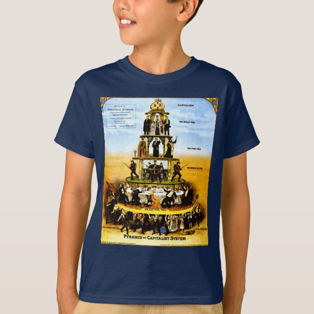 Camiseta Pirámide del sistema capitalista (Anverso)