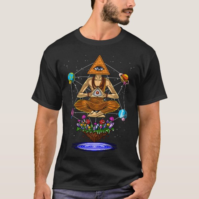 Camiseta Pirámide psicodélica de Buda (Anverso)