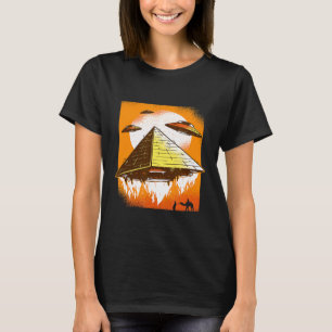 Camiseta Pirámide Voladora Egipto Ufo Conspiración Iluminat