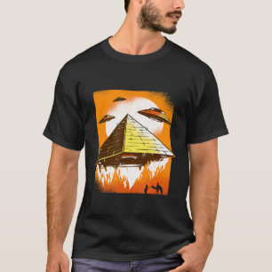 Camiseta Pirámide Voladora Egipto Ufo Conspiración Iluminat