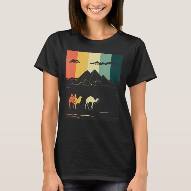 Camiseta Pirámides De Camellos De Giza Egypt Anubis Sphinx  (Anverso)