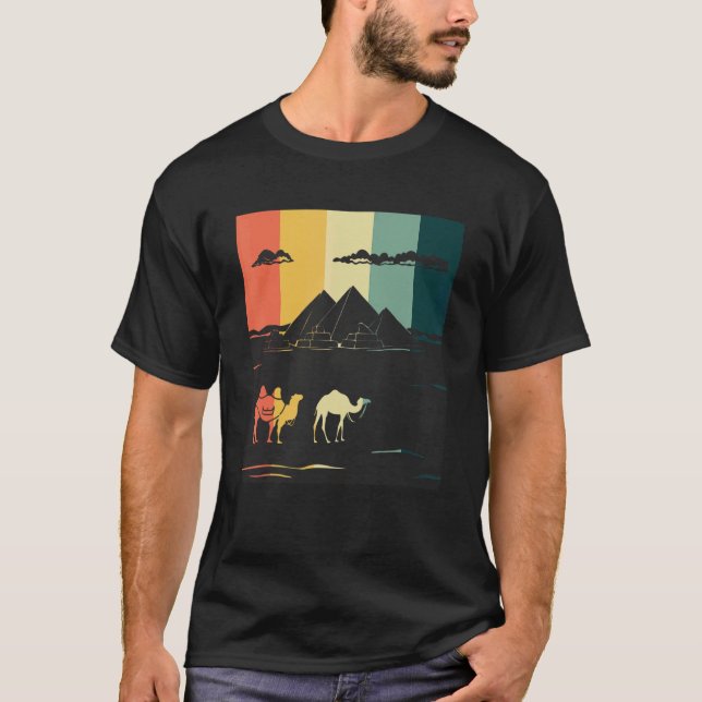 Camiseta Pirámides De Camellos De Giza Egypt Anubis Sphinx  (Anverso)