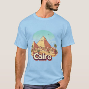 Camiseta Pirámides de El Cairo Paisaje Desértico Urbano
