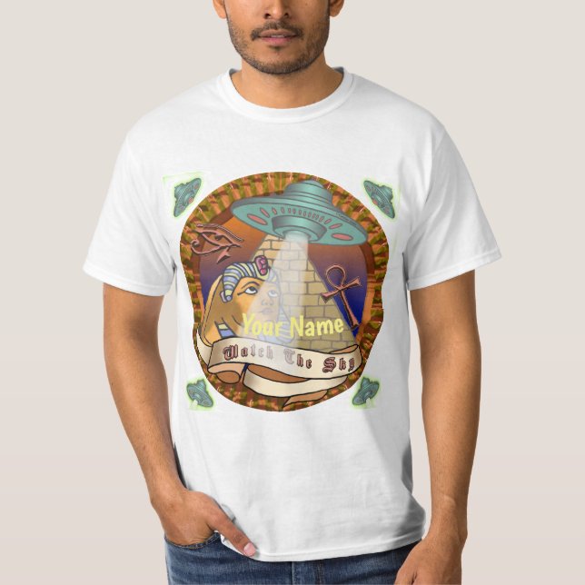 Camiseta Pirámides de Nave Espacial Extraterrestre  (Anverso)