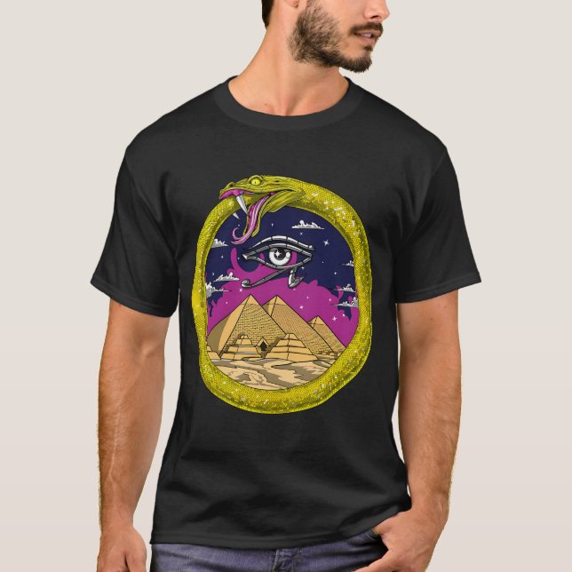 Camiseta Pirámides Egipcias Ouroboros (Anverso)