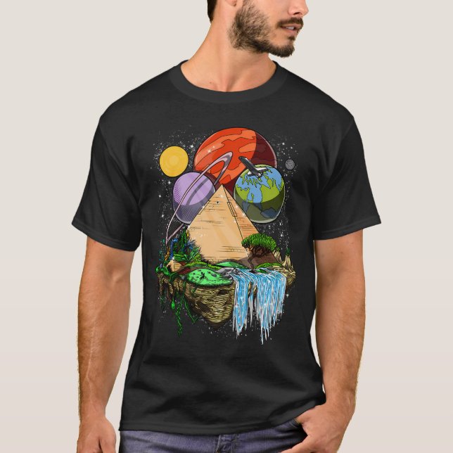 Camiseta Pirámides Espaciales Egipcias (Anverso)