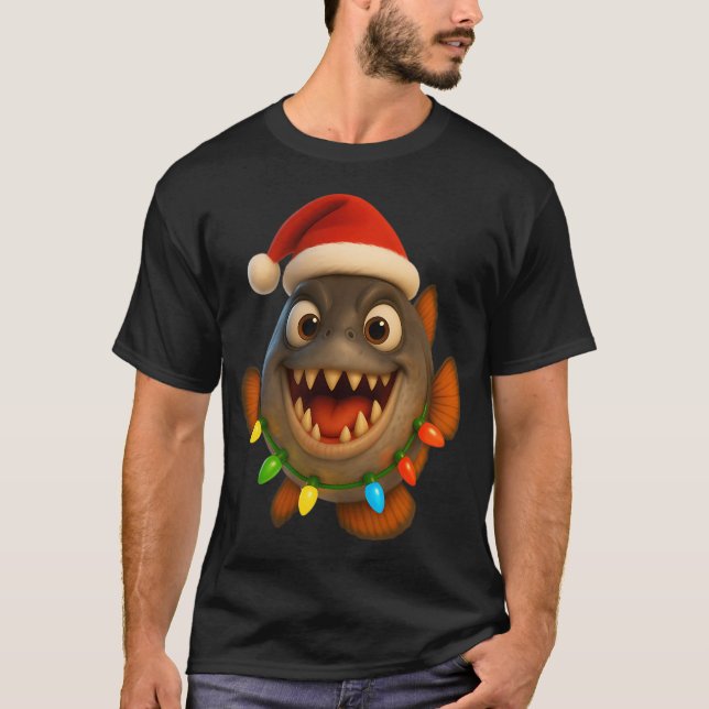 Camiseta Piraña de Navidad (Anverso)