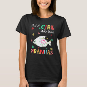 Camiseta Piranha Fish Animal Tee Solo Una Chica Que Ama Pir