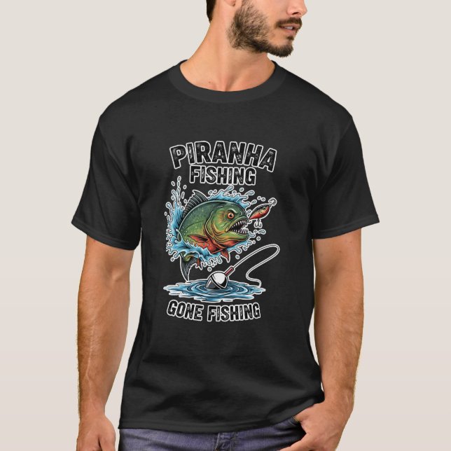 Camiseta Piranha Fishing Lover Design – Bold Graphic for An (Anverso)