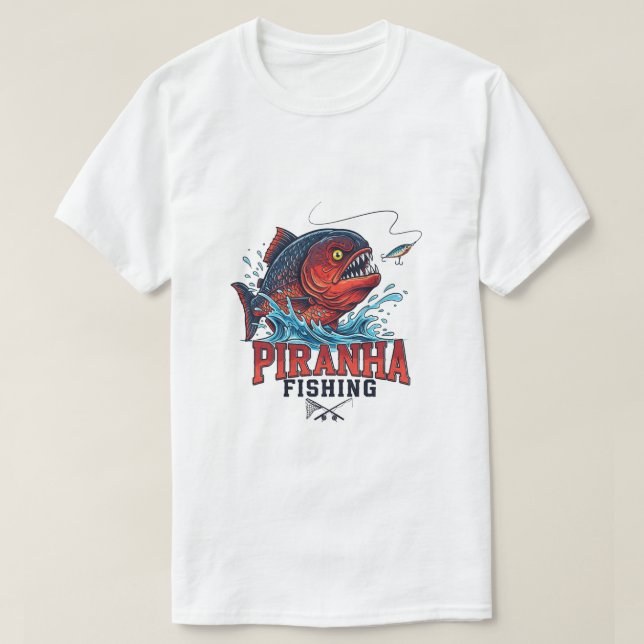 Camiseta Piranha Fishing Lover – Fierce Angler Design (Diseño del anverso)