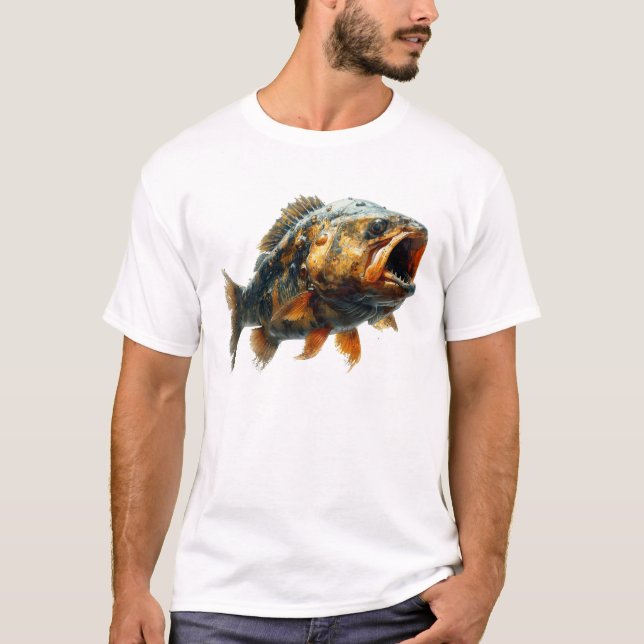 Camiseta Piranha in photorealistic Style (Anverso)