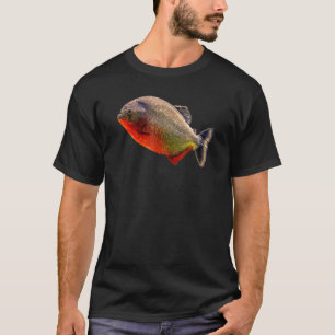 Camiseta Piranha Roja Vientre Escuela De Pirañas Peces Trop