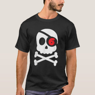 Camiseta Pirata 6º cumpleaños Skull Crossbone Arr I m 6 año