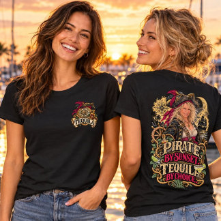 Camiseta Pirata al Atardecer, Tequila por Elección Pirata N