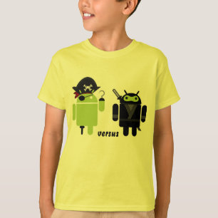 Camiseta Pirata androide contra Ninja