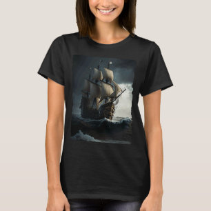 Camiseta Pirata Barco Aventura Mar Rough Único