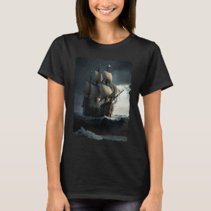 Camiseta Pirata Barco Aventura Mar Rough Único