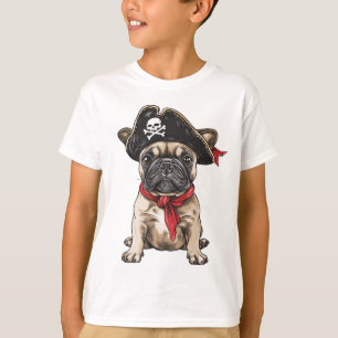 Camiseta Pirata Bulldog francés Skull Crossbone