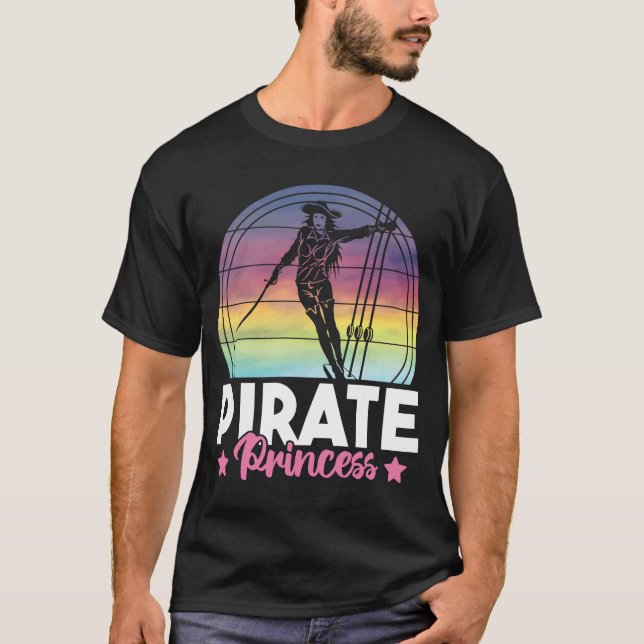 Camiseta Pirata Chicas piratas retro barco atardecer Pirat (Anverso)