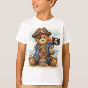 Camiseta Pirata con loro, Teddy y Jolly Roger por Nata