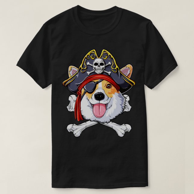 Camiseta Pirata Corgi para hombres mujeres Chicas niños amo (Diseño del anverso)