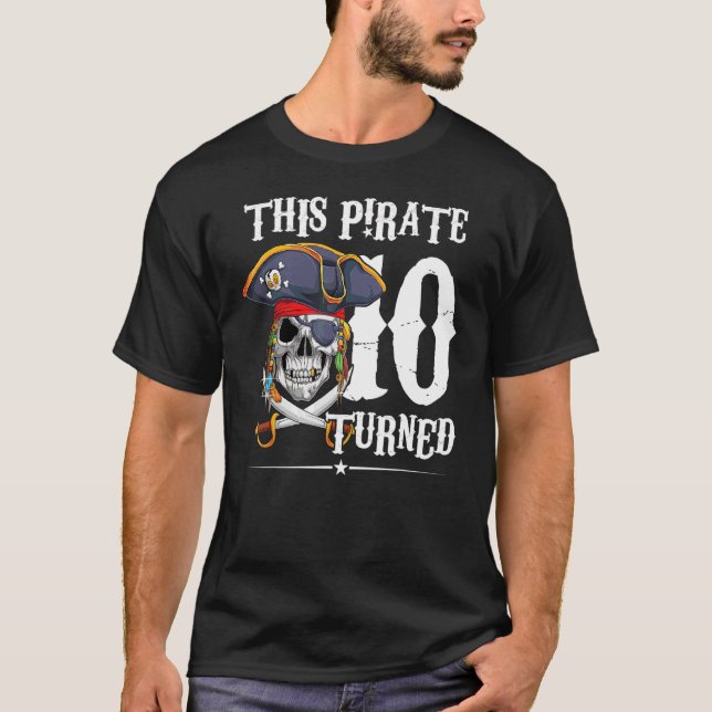Camiseta Pirata cumplió 10 años Chica 10 cumpleaños 2012 (Anverso)