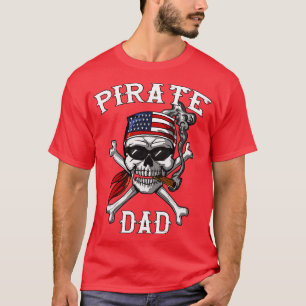 Camiseta Pirata Dad cruza la bandera estadounidense