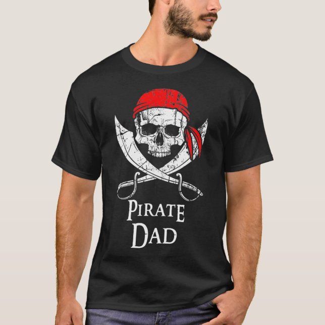 Camiseta Pirata Dad Skull Y Crossbone Flag (Anverso)