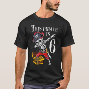 Camiseta Pirata de 6 años Cumpleaños Dabbing Pirates Tesoro