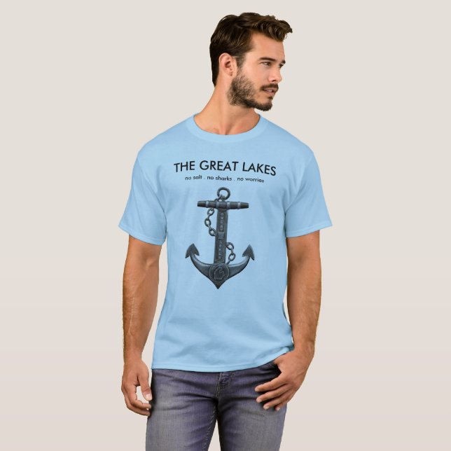 Camiseta Pirata de anclaje cromado metálico de temática náu (Anverso completo)