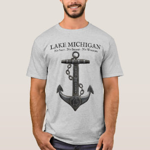 Camiseta pirata de anclaje de cromo metálico de Michigan