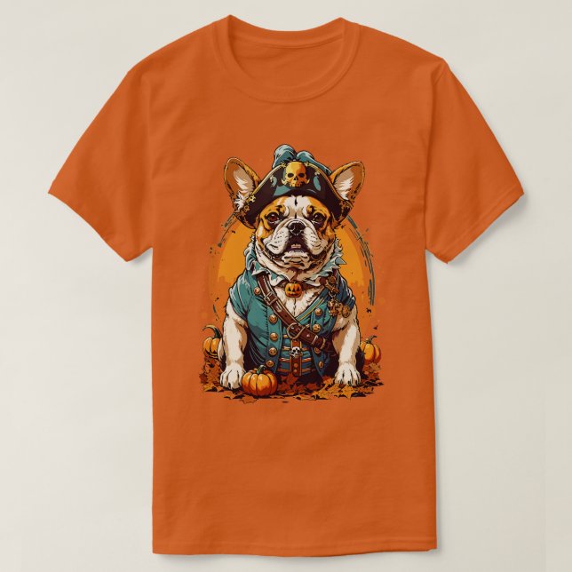 Camiseta Pirata de Bulldog francés (Diseño del anverso)