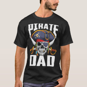 Camiseta Pirata de cráneo familiar papá Jolly Roger Crossbo