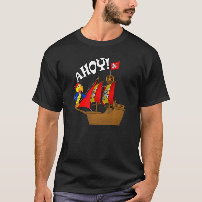 Camiseta Pirata de cumpleaños gráfico de 3 años (Anverso)