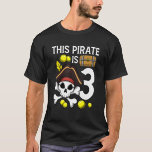 Camiseta Pirata De Cumpleaños Pirata Es 3 Tema 3 Cumpleaños