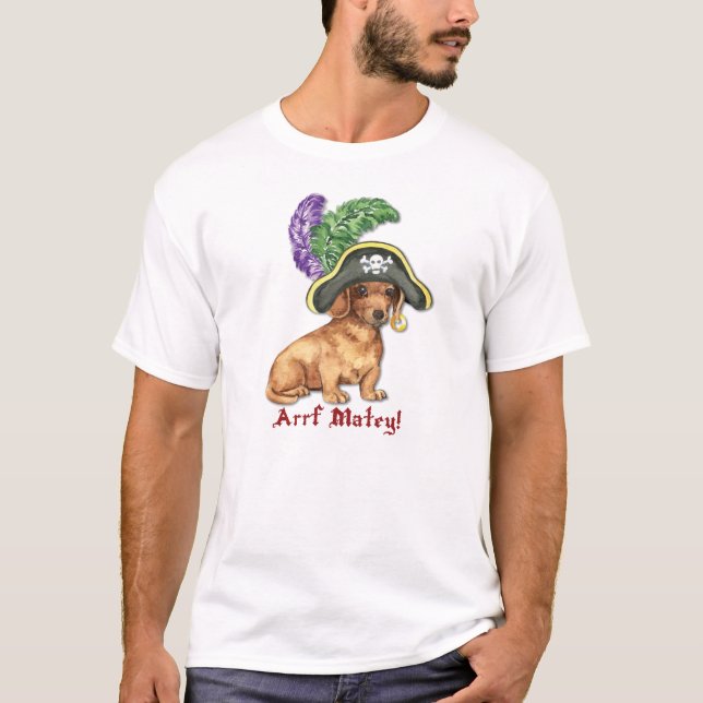 Camiseta Pirata de Dachshund (Anverso)